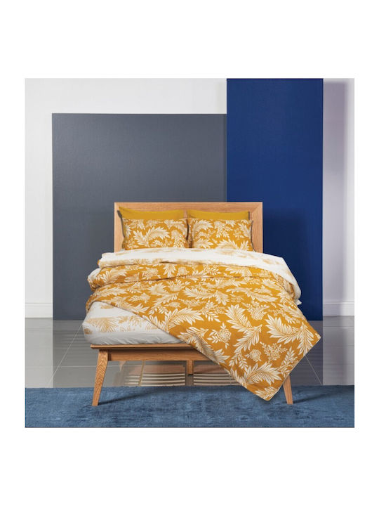 Flamingo Duvet Cover Set Queen with 2 Pillowcases 230x250 Impression Yellow