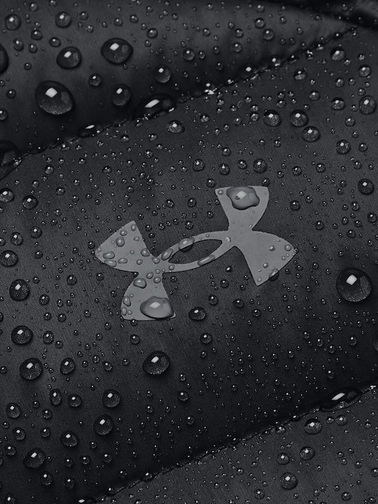 Scurtă Jachetă de femei Fără mâneci Puffer Waterproof pentru iarnă Black / Pitch Gray