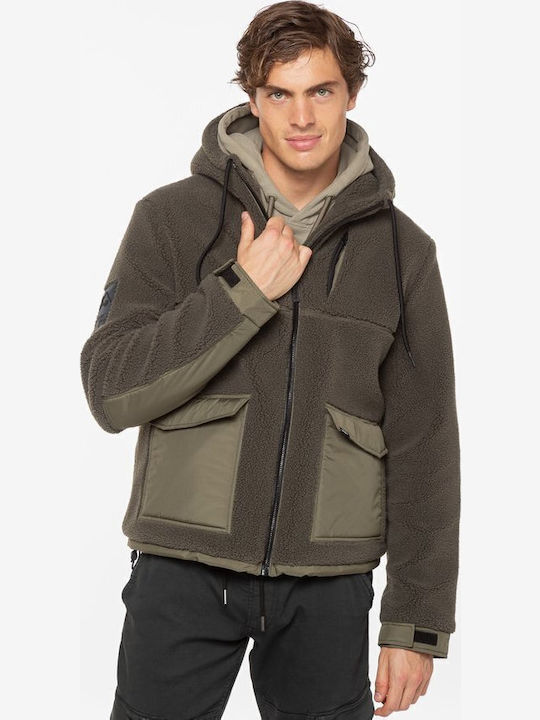 D3 code XPD Borg Hybrid Winter Jacket Softshell Waterproof and Windproof Washed Khaki