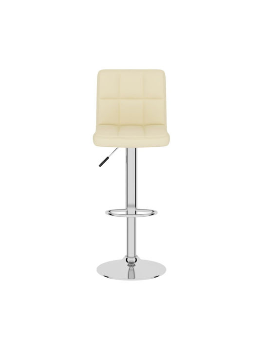 Stool Bar with Back & Adjustable Height Cream 2pcs 40x47x90-111cm