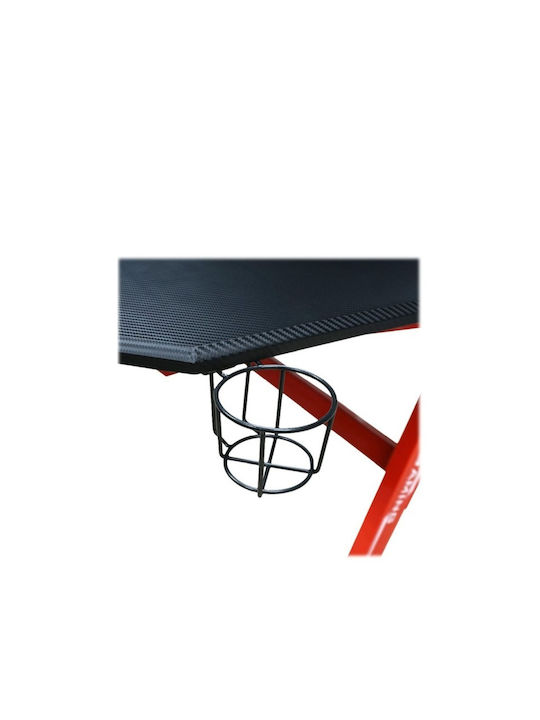 Gaming Office Wooden Black Red with Metal Legs 130x70x92.5cm
