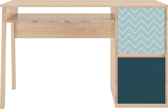 Desk Larvik Wooden Blond Oak / Blue 123x56x77cm