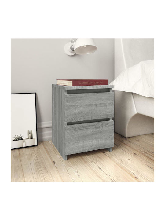 Wooden Bedside Tables 2pcs Gray 30x30x40cm