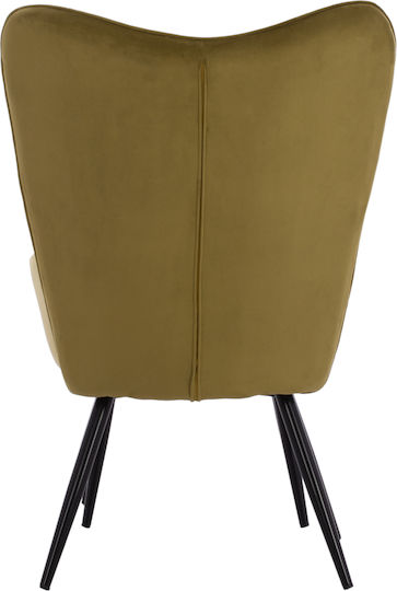 Crawley Hochlehner-Sessel mit Fußhocker Samt Olive 70x57x103cm