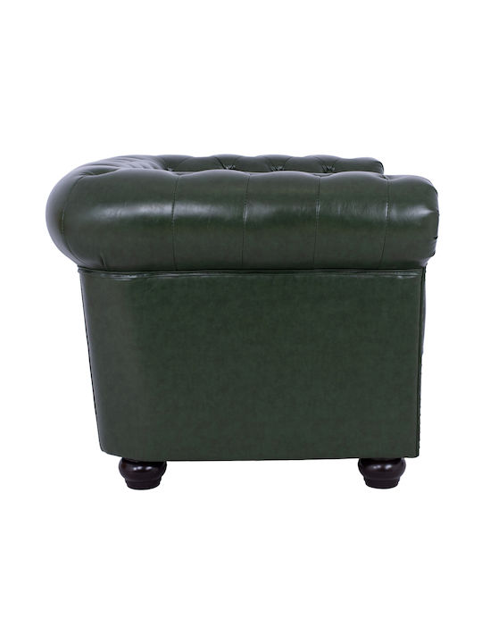 Chesterfield Armchair from Leatherette Cypress Green 106x87x70cm