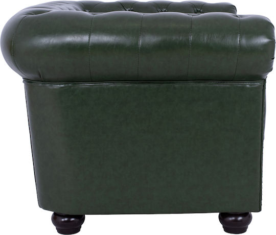 Chesterfield Πολυθρόνα από Δερματίνη Κυπαρισσί 106x87x70cm