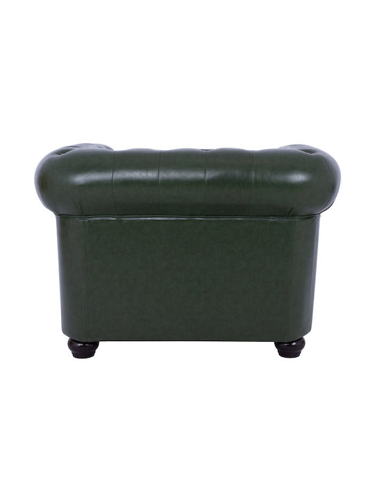 Chesterfield Armchair from Leatherette Cypress Green 106x87x70cm