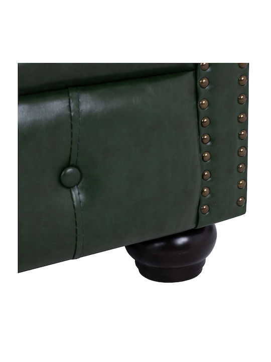 Chesterfield Armchair from Leatherette Cypress Green 106x87x70cm