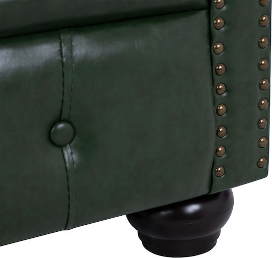 Chesterfield Πολυθρόνα από Δερματίνη Κυπαρισσί 106x87x70cm