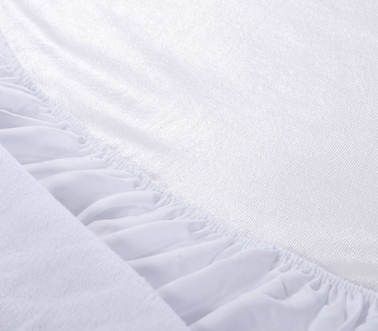Nef-Nef Homeware Protective Cover King Size Waterproof with Skirt Terry White 180x200+30cm