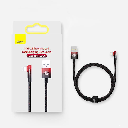 Baseus MVP 2 Angle (90°) / Braided USB to Lightning Cable Μαύρο 2m (CAVP000101)