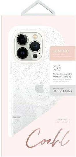 Uniq Coehl Lumino Umschlag Rückseite Silikon Sparkling Silver (iPhone 14 Pro Max)