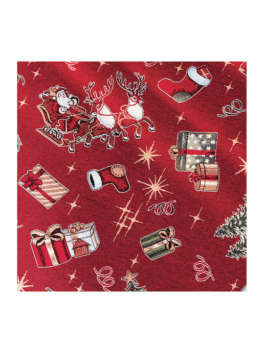 Weihnachtliche Tischdecke burgunderrot 50% Polyester - 50% Baumwolle 90x90 cm