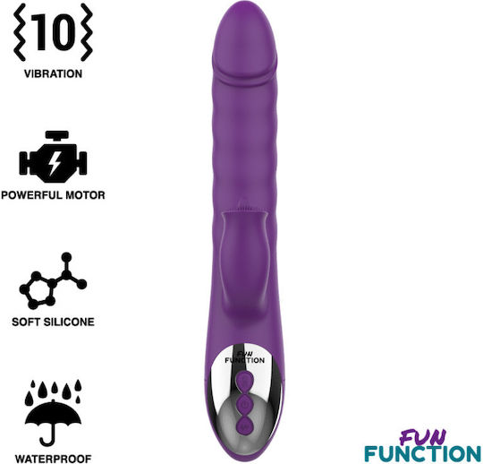 Dream Love Fun Function Zenda Thruster & Rotation Vibrator Rabbit 24.5cm Purple