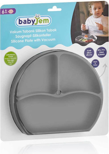 Baby Jem Kinderteller aus Silikon Gray