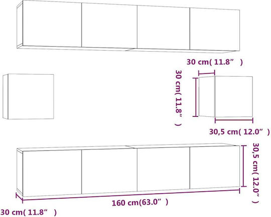 Σύνθετο Σαλονιού Μ80xΒ30xΥ30εκ.