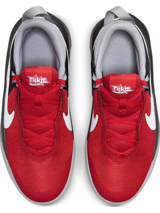 Team Hustle D 10 Kids Sports Shoes Basketball with Laces University Red / Particle Grey