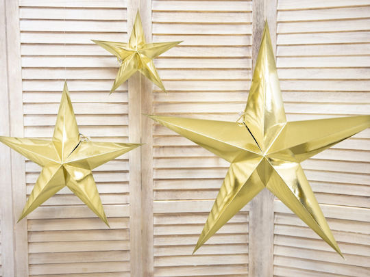 PartyDeco Crăciunesc Decorativ Suspendata Stea Hârtie Auriu 45buc 1buc