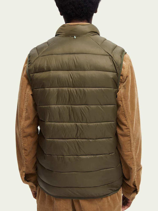 Scotch & Soda Αμάνικο Ανδρικό Μπουφάν Puffer Χακί