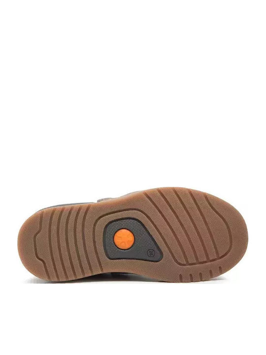Anatomical Leather Kids Boots with Velcro Gray