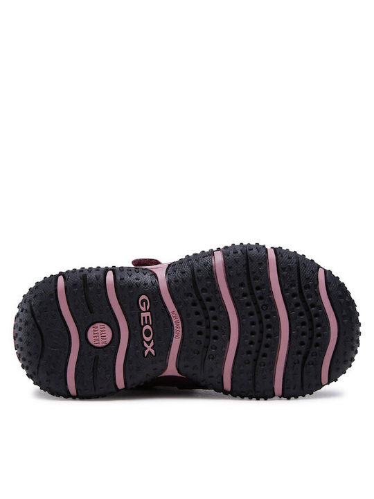 Baltic Kids PU Leather Boots with Hoop & Loop Closure Purple B2654A 0CEMN CF88F