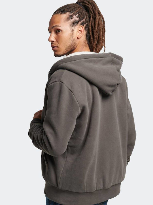 Sweatshirt Fleece with Hood 06A/VINTAGE BLACK