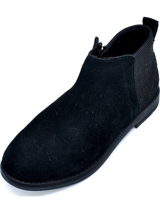 Suede Παιδικά Μποτάκια Μαύρα
