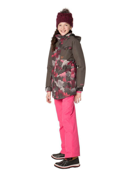 Romijn Snowjacket Waterproof Kids Sports Short Windproof Hooded Purple