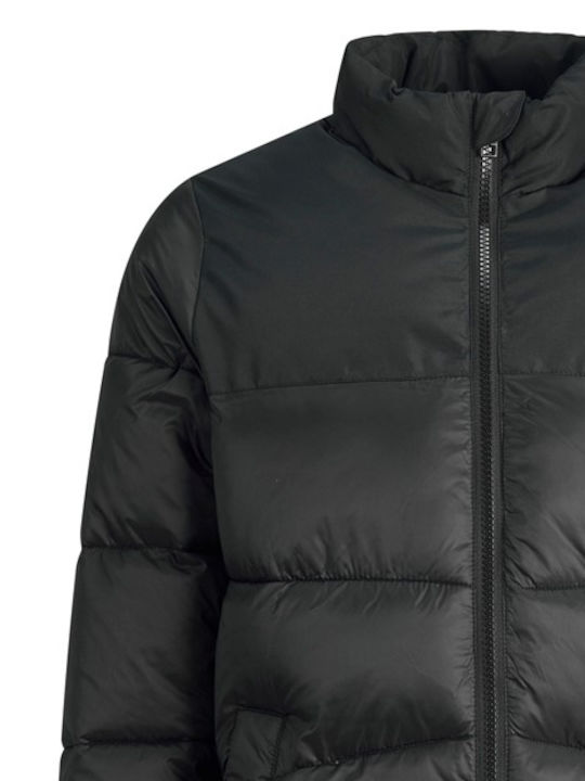 Kids' Quilted Jacket Long Windproof Black
