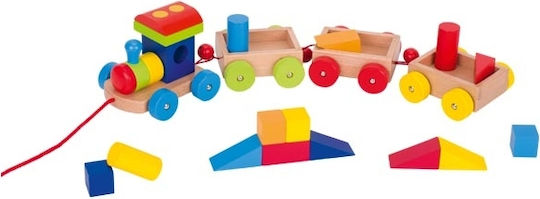 Goki Дърпаща играчка Train Orlando от дърво за 24++ месеца