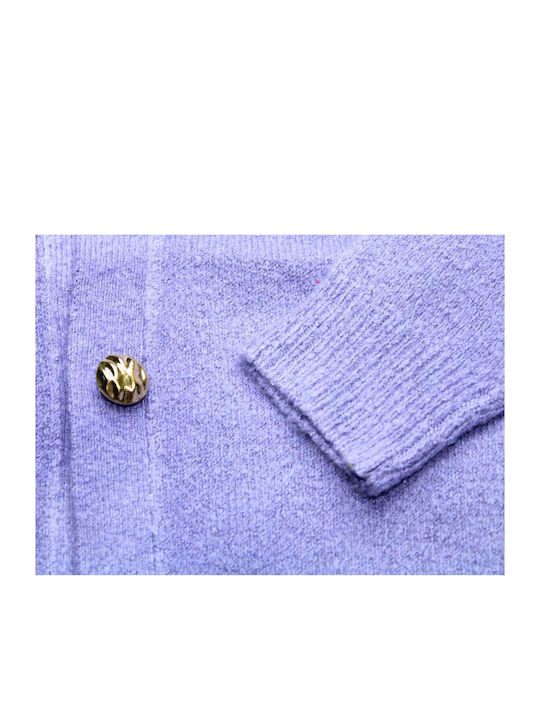 Kids Cardigan Knitted Purple