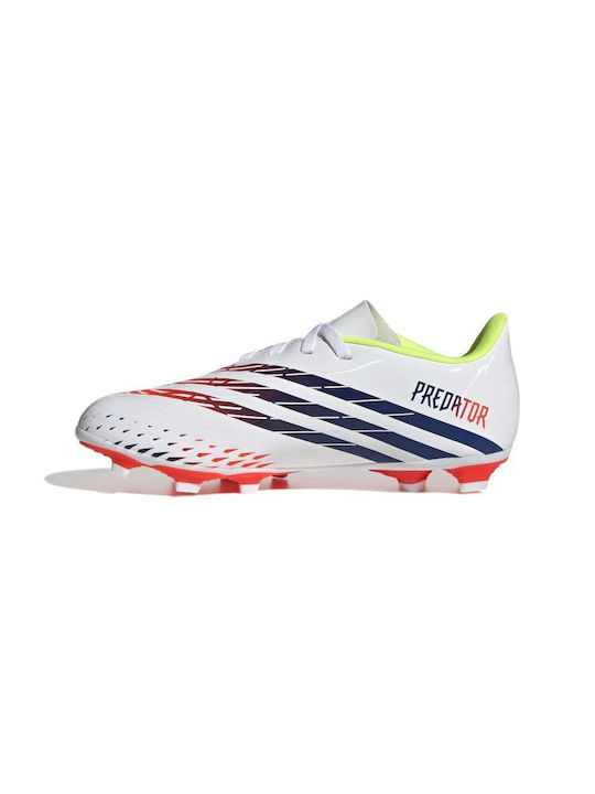 Predator Edge 4 Kids Molded Soccer Shoes White