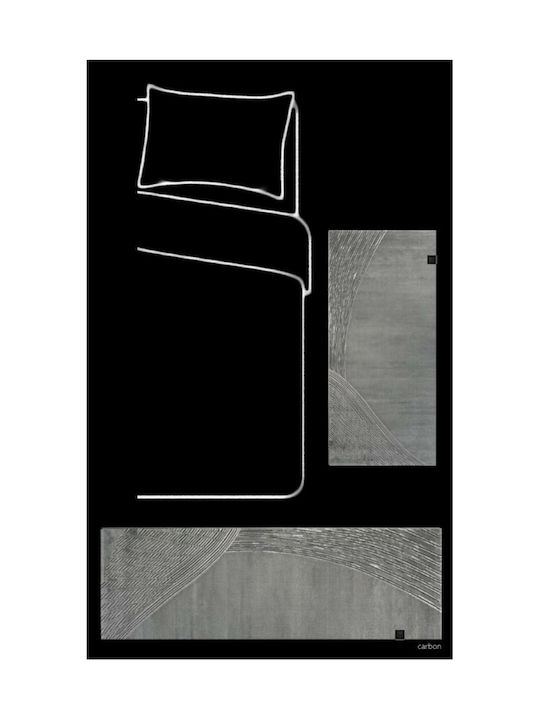 Guy Laroche Oberoi Modern Bedroom Rugs Set Carbon 1176090222001 3pcs