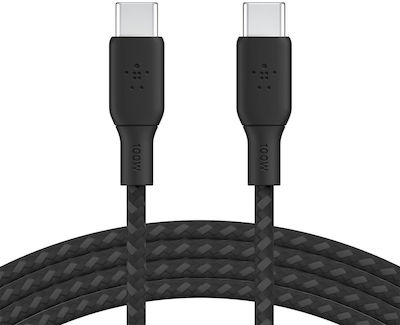 Belkin Braided USB 2.0 Cable USB-C male - USB-C male Μαύρο 3m (CAB014bt3MBK)