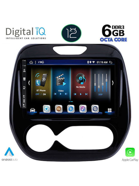 Digital IQ Car-Audiosystem für Renault Erfassen 2013-2019 mit Klima (Bluetooth/USB/AUX/WiFi/GPS/Apple-Carplay) mit Touchscreen 9"