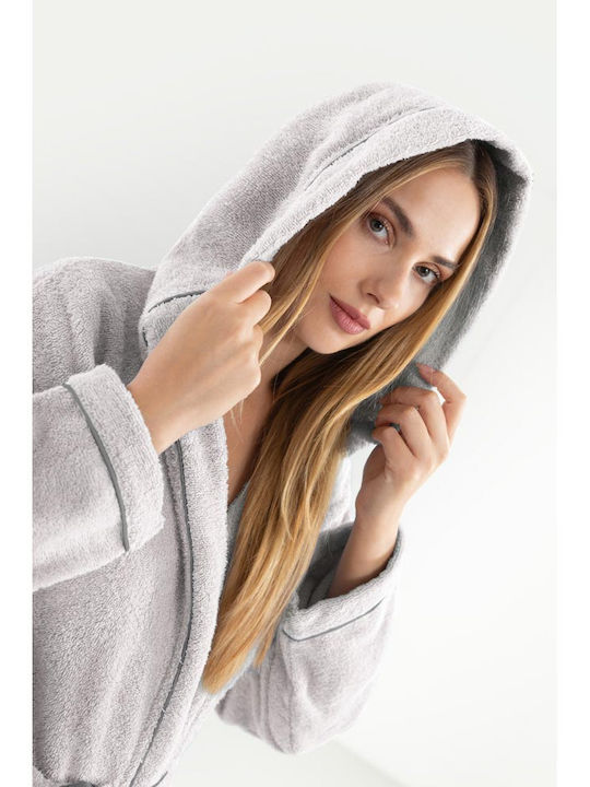 Guy Laroche Casual Bathrobe with Hood Silver 400gr/m²