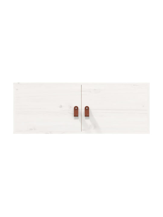 Hanging Living Room Cabinet Made of Solid White Wood 80x30x30cm