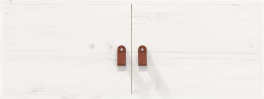 Hanging Living Room Cabinet Made of Solid White Wood 80x30x30cm