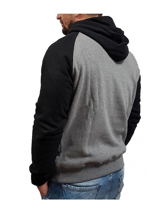 Emerson Men's Sweatshirt with Hood and Pockets Dark Grey Melange