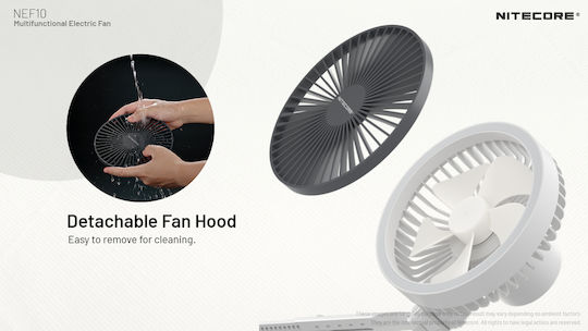 NiteCore NEF10 USB Fan Rechargeable 4W 10.000 mAh Gray Fan