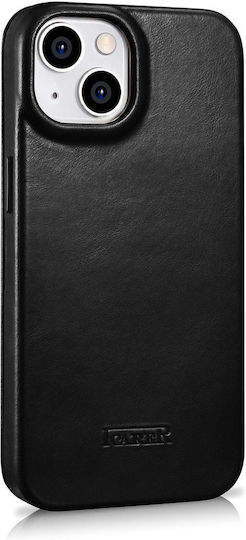 iCarer CE Oil Wax Premium Leather Folio Book Δερμάτινο Μαύρο (iPhone 14 Plus)