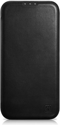 iCarer CE Oil Wax Premium Leather Folio Book Δερμάτινο Μαύρο (iPhone 14)