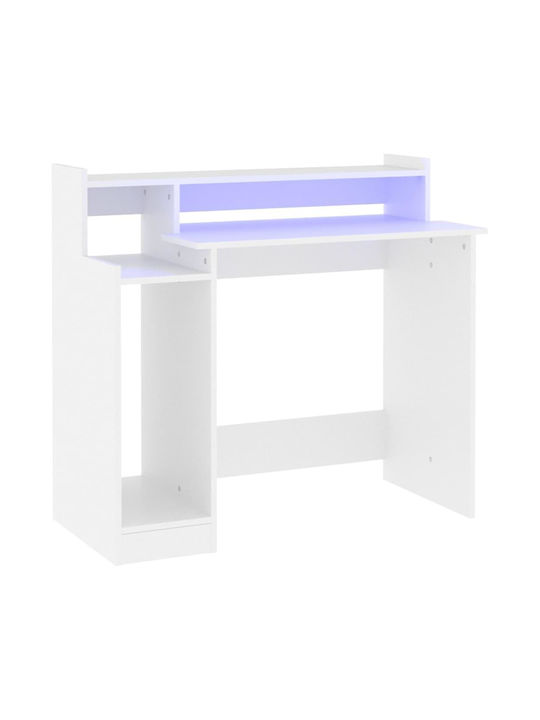 Computer Office Wooden White with LED & USB ports 97x45x90cm