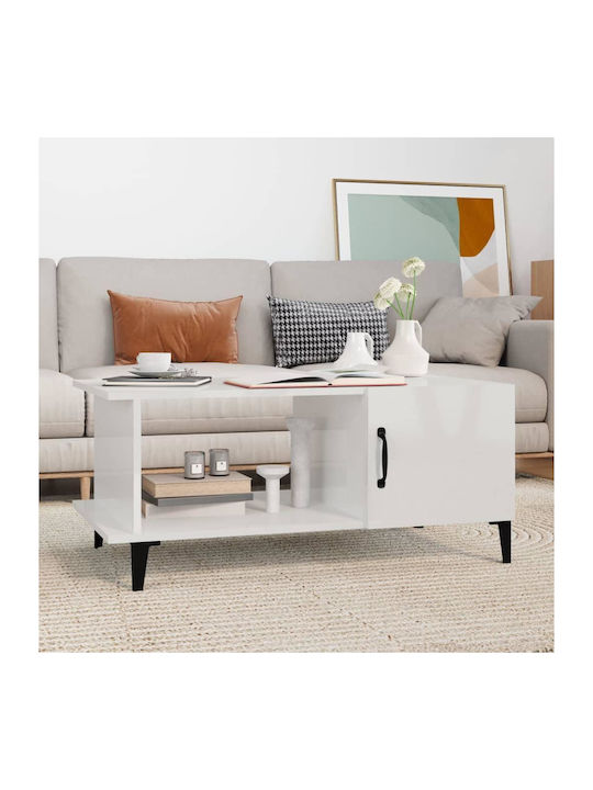 Rectangular Wooden Side Table Λευκό L90xW50xH40cm