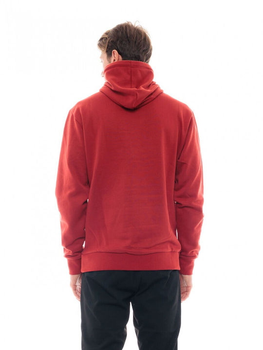 Biston Herren Sweatshirt mit Kapuze und Taschen Rot