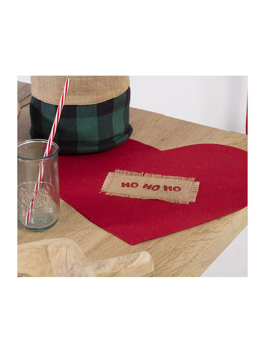 Nef-Nef Homeware Christmas Time Χριστουγεννιάτικο Σουπλά Υφασμάτινο Καρδιές 45x40εκ.