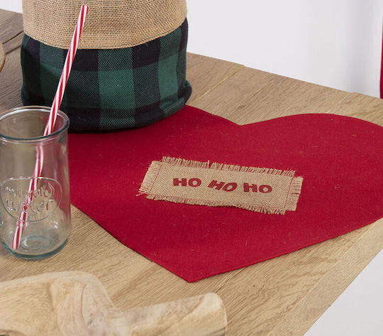 Nef-Nef Homeware Christmas Time Χριστουγεννιάτικο Σουπλά Υφασμάτινο Καρδιές 45x40εκ.
