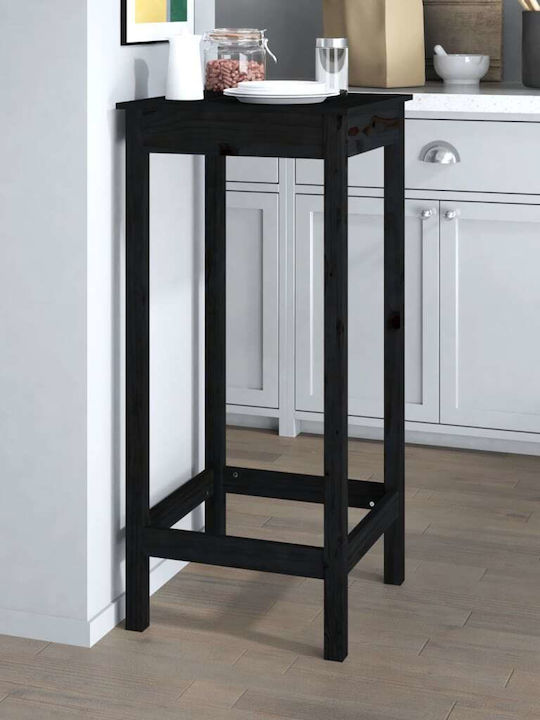 Table Bar from Solid Wood Black 50x50x110cm