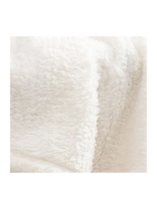 Isadore Lorraine Ombre Blanket Sherpa Fleece Double 200x240cm. Ivory / Petrol