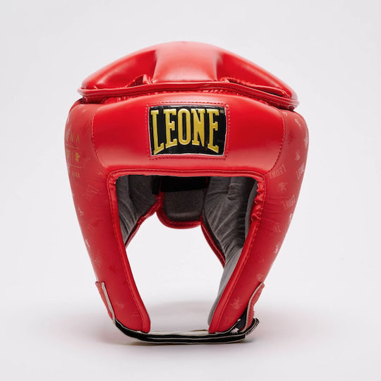 Leone DNA Căști de box Adulți Față deschisă din piele sintetică Roșu